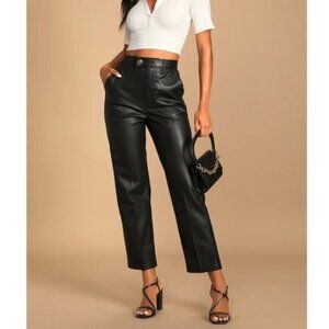 Levi's Size 27 Math Club Vegan Leather Trousers Black Pants